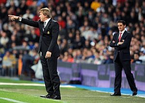Los dos entrenadores, durante el Real Madrid-Sevilla. (Foto: AFP)