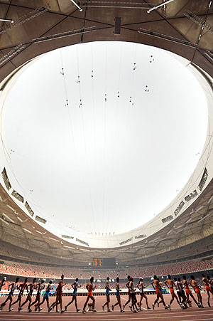 Imagen del interior del Nido de Pjaro durante su inauguracin. (Foto: AFP)