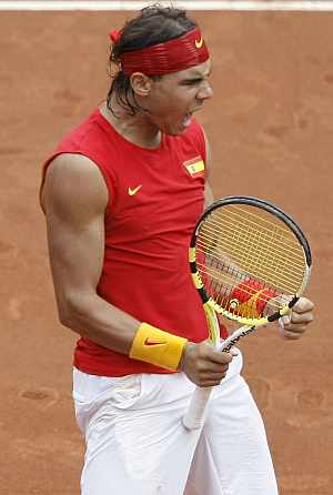 Rafa Nadal celebra un punto ganador. (EFE)