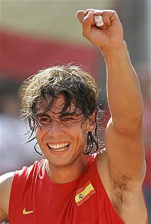 Rafa Nadal, tras ganar a Roddick. (Foto: AP)