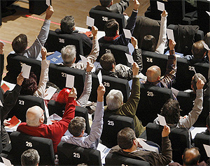 Asamblea del Real Madrid que fue impugnada (Foto: EFE)