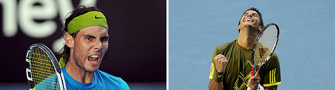 Nadal (izq.) y Verdasco, tras ganar sus partidos de octavos de final.