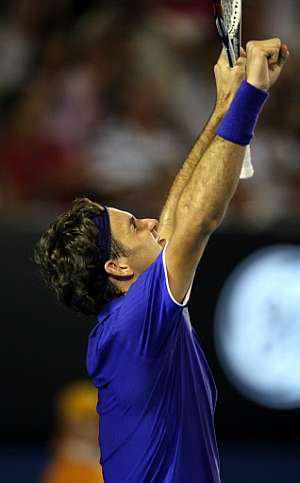 Federer, tras ganar a Roddick. (Foto: AP)