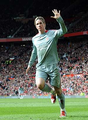 Torres celebr de esta manera su gol al Manchester (Foto: AFP)