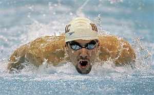 Michel Phelps, durante la prueba. (AFP)