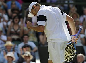 Andy Roddick celebra un punto. (Foto: AFP)
