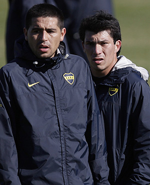 Jun Romn Riquelme entrenando con el Boca Juniors (FOTO: AP)