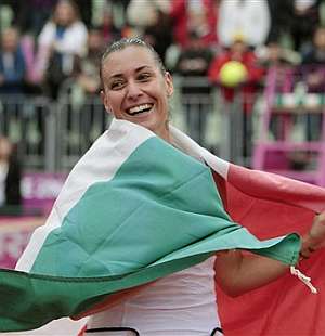 Flavia Penneta celebra la victoria. (Foto: AP)