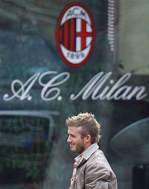 David Beckham, a su llegada a Milanello. (Foto: AP)