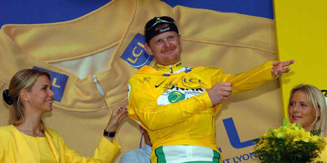 Floyd Landis, con el maillot amarillo del Tour en la edicin de 2006. (Ap)