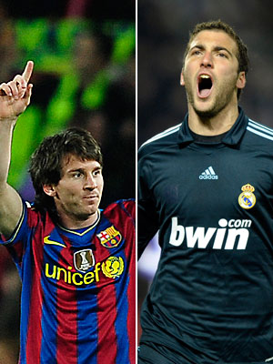 Messi (i) e Higuain (d) celebran sus goles de la pasada jornada | Fotos: Agencias
