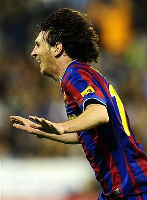 Leo Messi, en Zaragoza. (Foto: AP)