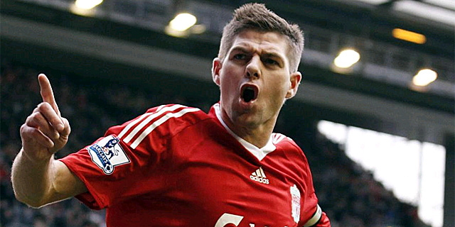 Gerrad celebra un gol en Anfield. (Foto: Reuters)