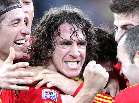 Carles Puyol celebra el tanto conseguido ante Alemania en las semifinales del Mundial. | Agencias