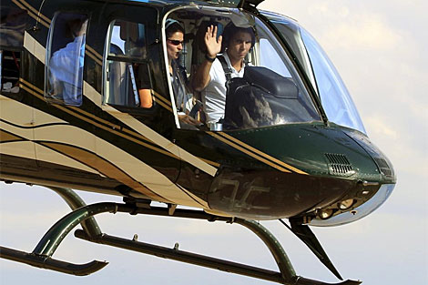 Rafael Nadal, saludando desde un helicptero en Toronto. | Reuters