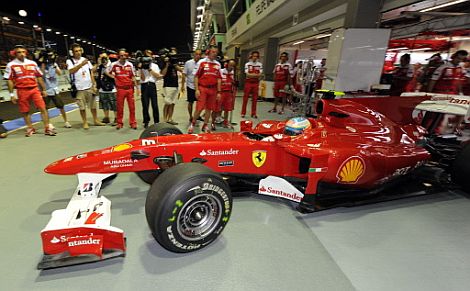 Fernando Alonso, en el circuito de Singapur. | Ap