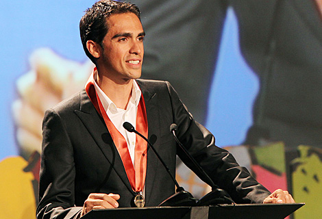 Alberto Contador, en un acto celebrado la semana pasada en Valladolid. (J. M. Lostau)