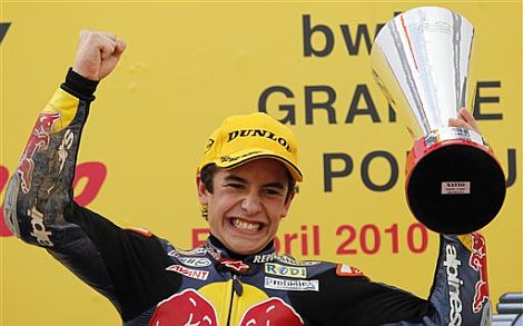 Marc Mrquez, en el podio de Estoril. | Ap