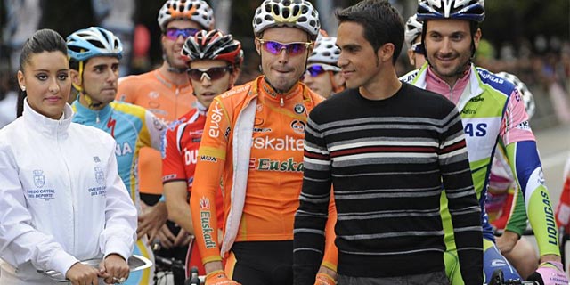 Contador, el pasado 30 de octubre, durante el Criterium de Oviedo. (Foto: Ap)