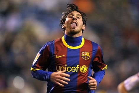 Leo Messi, despus de marcar el segundo tanto del Barcelona. | AFP