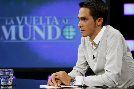 Contador, durante la entrevista realizada el martes en Veo7 con Pedro J. Ramrez. | A. Heredia