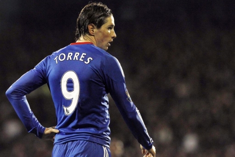 Fernando Torres durante el partido de su equipo ante el Fulham. Foto: Efe
