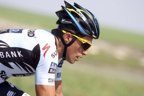 Contador, durante la ltima etapa de la Vuelta a Castilla y Len. (Foto: Efe)