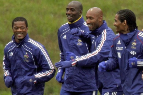 Jugadores de la seleccin francesa, en un entrenamiento. | Afp