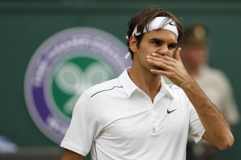 Roger Federer, durante el partido. | AP