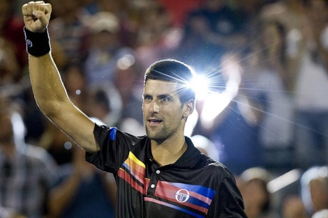 Djokovic celebra el triunfo ante Monfils. | Ap