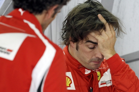 Fernando Alonso, durante la sesin de libres. | Ap