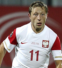 Murawski, en el partido ante Bielorrusia con la camiseta anterior del 'águlia'. (AP)