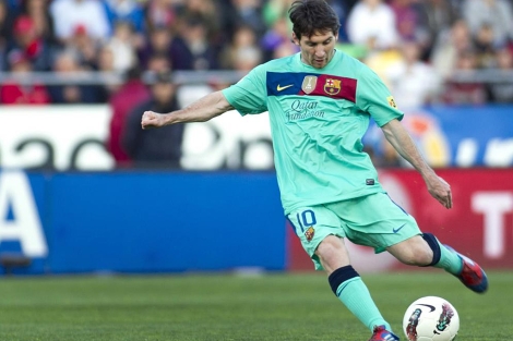 Leo Messi, durante el partido ante el Mallorca. | AFP