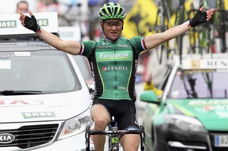 Voeckler, vencedor en la meta de Overijse. (Foto: Reuters)