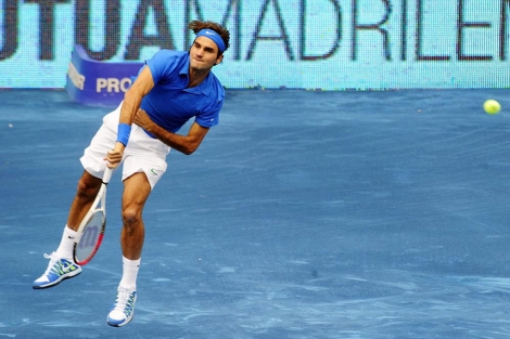 Federer, durante su partido ante Tipsarevic. | Afp