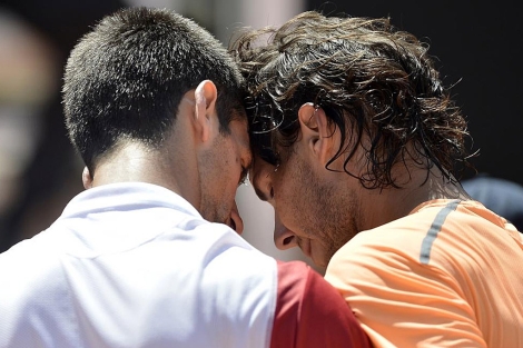 Djokovic y Nadal, tras la final de Roma. | Afp
