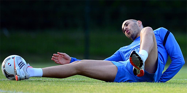 Karim Benzema, durante un entrenamiento. | Afp