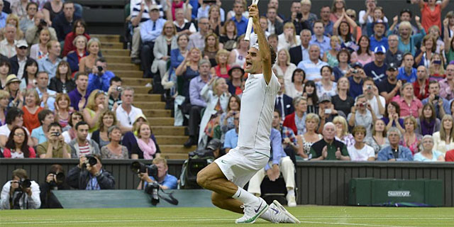 Federer estalla de alegra tras su victoria en la final. (AFP)