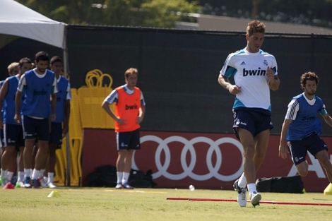 Ramos durante un entrenamiento del Real Madrid en Los ngeles | Efe
