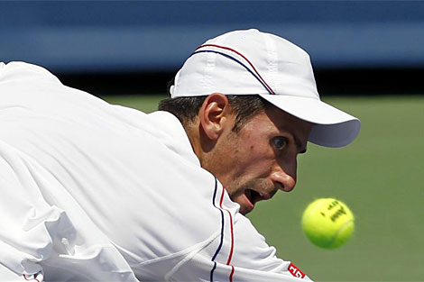 Novak Djokovic, en accin. (AFP)
