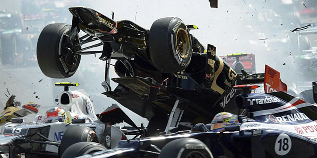 Romain Grosjean, en el momento del accidente. | Efe