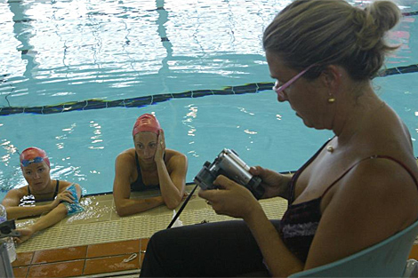 Tirados (i), Gemma Mengual y Tarrs durante un entrenamiento en 2007. | Quique Garca