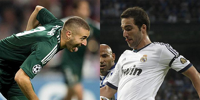 Karim Benzema y Gonzalo Higuan. (AFP | EFE)