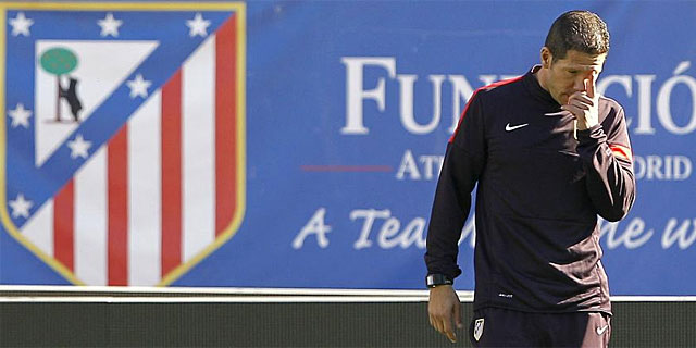Diego Simeone, en un entrenamiento del Atltico de Madrid. | Efe