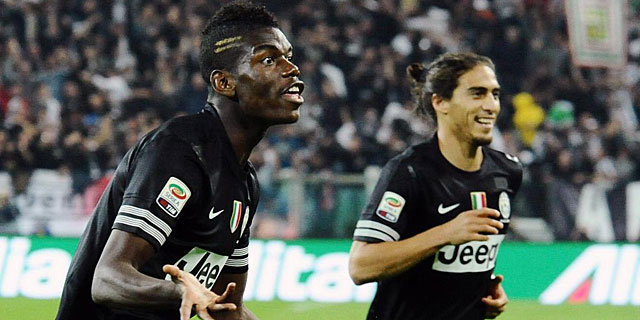Pogba y Cceres celebran uno de los goles de la Juventus. | Efe