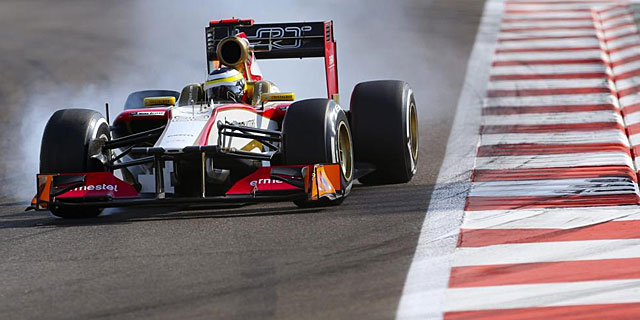 Pedro de la Rosa a bordo de su monoplaza en el ltimo Gran Premio de Abu Dhabi. | Efe