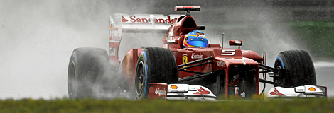 Alonso, sobre el trazado de Hockenheim. | AFP