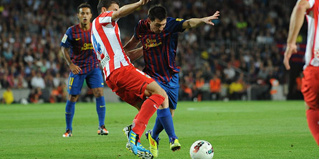 Gabi y Leo Messi, en una jugada durante el ltimo encuentro entre ambos.
