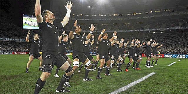Los jugadores de la seleccin neozelandesa de rugby, en el pasado Mundial. (EFE)
