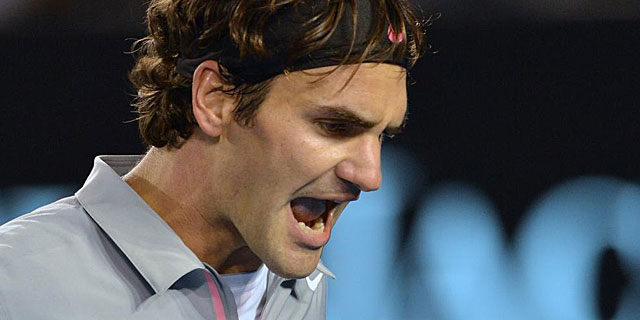 Federer, en su partido ante Murray. (AFP)